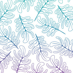 branch with leafs ecology pattern vector illustration design