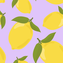 Colorful hand drawn lemon pattern