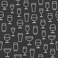 Beverage Glasses seamless pattern for wallpaper or wrapping paper