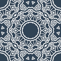 Floral Geometric Pattern with hand-drawing Mandala. Vector super illustration. For fabric, textile, bandana, scarg, transcendental print