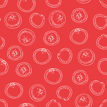 Seamless Pattern with Cranberry