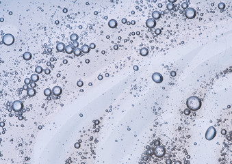 Full frame of the textures formed by the bubbles and drops