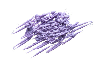 Purple cream texture isolated on white