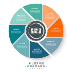Fototapeta premium Infographic timeline template can be used for chart, diagram, web design, presentation, advertising, history. Vector infographic illustration
