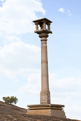 Fototapeta premium A Manastambha or pillar in front of Chennanna Basadi, Vindhyagiri Hill, Shravanbelgola, Karnataka