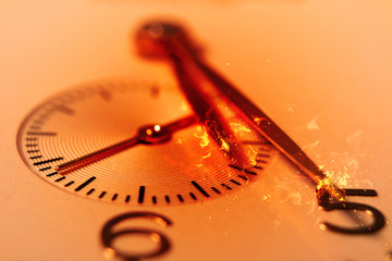 clock. arrows on the clock face