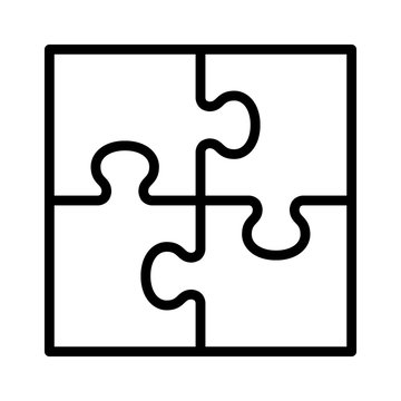 recommend clip art: Square four pieces of jigsaw puzzle or teamwork concept flat vector icon for apps and websites