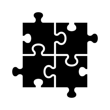 recommend clip art: Four pieces of jigsaw puzzle or teamwork concept flat vector icon for apps and websites