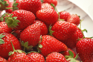 Fresh ripe strawberries, closeup. Healthy diet