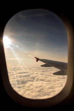 Wing of airplane in elluminator