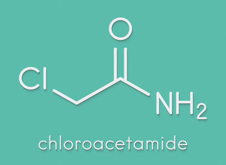 Chloroacetamide preservative molecule. Skeletal formula.