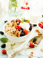 Breakfast with porridge