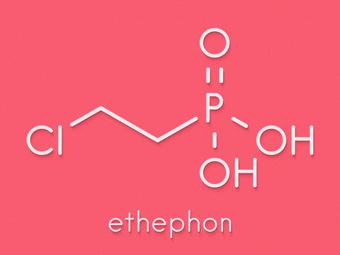 Ethephon plant growth regulator molecule. Skeletal formula.