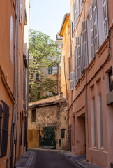 Pastel coloured street in Aix-en-Provence, France