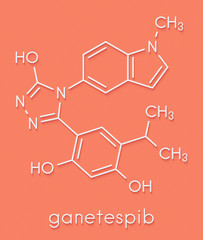 Ganetespib cancer drug molecule (HSP90 inhibitor). Skeletal formula.