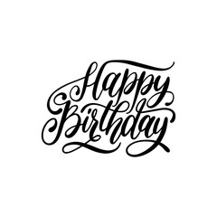 Happy Birthday, hand lettering phrase. Original calligraphy typography on white background.Vector illustration.