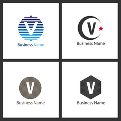 Letter V Logo Set Design