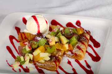 Pancakes with fruits