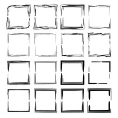 Set of black empy grunge frames.  Vector illustration.