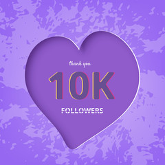 10K followers thank you post for social media. Vector illustration.