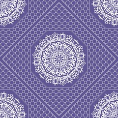 Beautiful tablecloth. Seamless lace pattern with geometric . floral element. Vector illustration