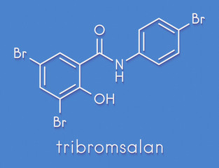 Tribromsalan disinfectant molecule. Skeletal formula.