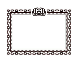 Vintage Rectangular Frame with Crown Logo on Top