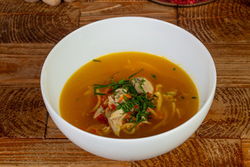 Appetizing chicken soup
