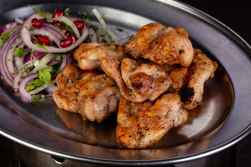 Chicken barbeque with onion
