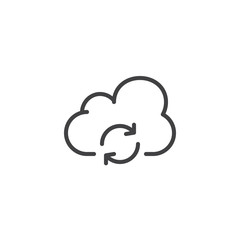 Cloud storage outline icon. linear style sign for mobile concept and web design. refresh cloud simple line vector icon. Symbol, logo illustration. Pixel perfect vector graphics