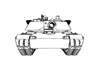 sketch of military tank vector art