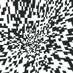 QR Code Digital Abstract Black and White Pixel Noise Background