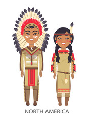 North America Traditional Vector Illustration