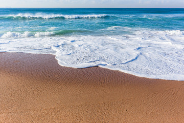 Beach Ocean Waters Edge Wave Wash Blue Horizon