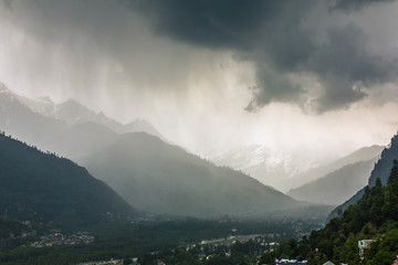 Monsoon season in Kullu valley, Himachal Pradesh, India