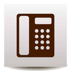 stationary phone vector icon on a realistic paper background with shadow
