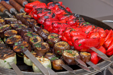 Background of grilled vegetables.