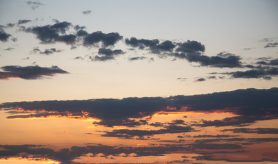 Red blue sunset sky with cloud