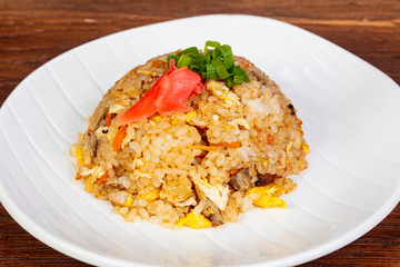 Stir fry rice with chicken