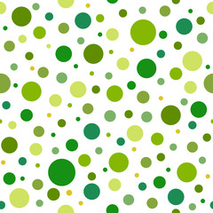 Seamless abstract pattern of circles of different tint and hue of green color.. Kaleidoscope background.