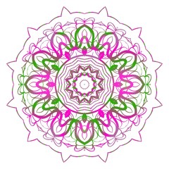 Round pattern flower mandala. circle floral ornament. Decorative vector illustration.