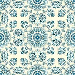 Geometric floral ornament. seamless art-deco pattern. vector illustration. for design, wallpaper, invitation