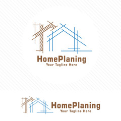 Architect house logo, architectural and construction design vector.