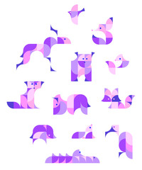 Nursery Childish Seamless Pattern Background with american animals. Decorativ Style Trendy Textile, Wallpaper, Wrapping Paper, Kids Apparel Design. Vector illustration.