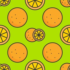 Fototapeta premium filled outline orange Seamless pattern, summer theme background