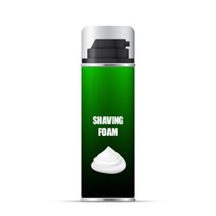 Realistic shaving foam package design, vector illustration