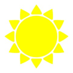 Summer sun simple icon logo