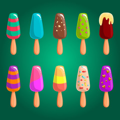 Big set of vector different ice cream
