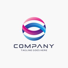 Abstract Modern 3D logo design