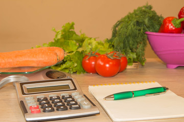 The idea of healthy diet, dietary breakfast. Losing weight with the help of a vegetables diet....